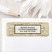 Blauwmuziek op perkamenthandgeschreven in inkt etiket (Insitu)