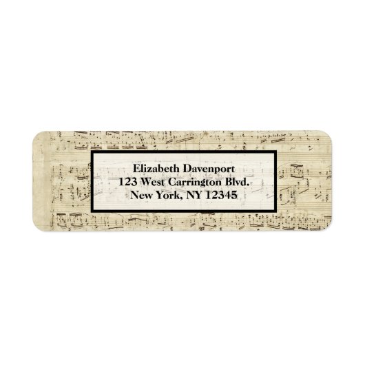 Blauwmuziek op perkamenthandgeschreven in inkt etiket (Voorkant)