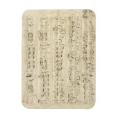 Blauwmuziek op perkamenthandgeschreven in inkt magneet (Verticaal)