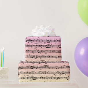 Blauwmuziek op regenboogpapier cadeaupapier