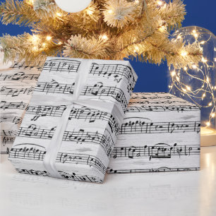 Blauwmuziek op vogelboom cadeaupapier