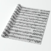 Blauwmuziek op wintersneeuwvlokken cadeaupapier (Uitgerold)