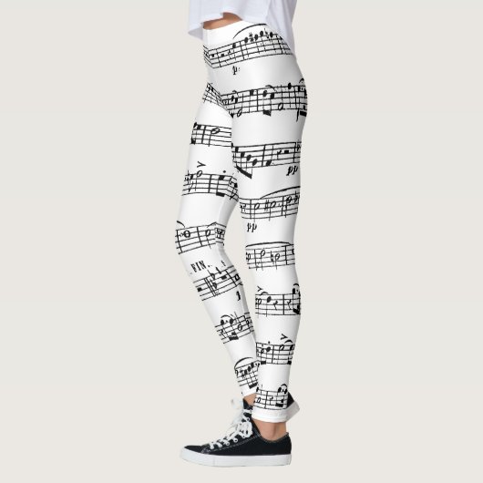 Blauwmuziek op wit leggings (Links)