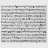 Blauwmuziek op witte rand cadeaupapier (Vlak)