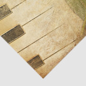 Blauwmuziek, pianoketoetsen en Roos-weefselpapier Tissuepapier (Detail)