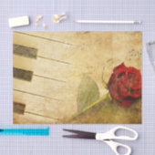 Blauwmuziek, pianoketoetsen en Roos-weefselpapier Tissuepapier (Craft)