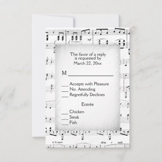 Blauwmuziek RSVP met menuopties (Voorkant)