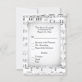 Blauwmuziek RSVP met menuopties Kaartje