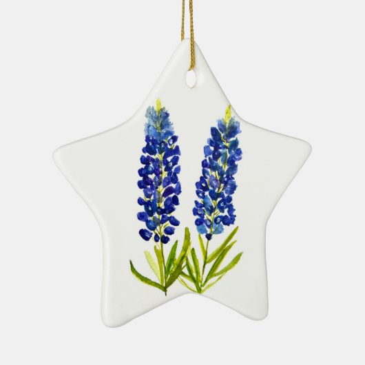 Blauwnetjes Blauwe Bloemen Texas Texan Lupine Keramisch Ornament (Rechts)