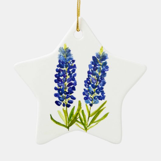 Blauwnetjes Blauwe Bloemen Texas Texan Lupine Keramisch Ornament (Voorkant)