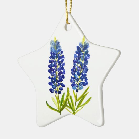 Blauwnetjes Blauwe Bloemen Texas Texan Lupine Keramisch Ornament (Links)