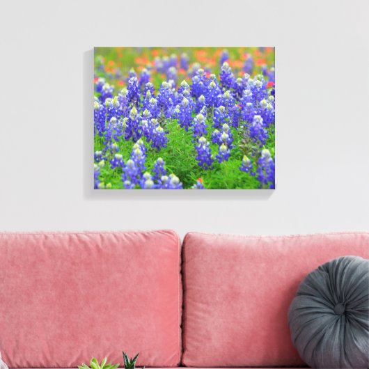 Blauwnetten van de lente canvas afdruk (Insitu (Woonkamer))