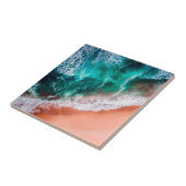 Blauwoceaanstrand Monogram zee ombre Tegeltje (Zijkant)