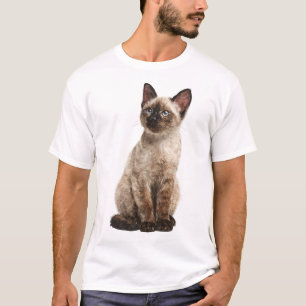 Blauwogig Siamees Kittenportret Heren T-shirt