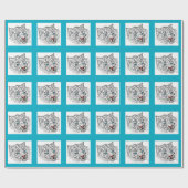 Blauwogige baby-tijger cadeaupapier (Vlak)