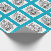 Blauwogige baby-tijger cadeaupapier (Hoek)