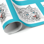 Blauwogige baby-tijger cadeaupapier (Rol Hoek)