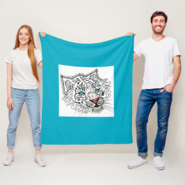 Blauwogige baby-tijger fleece deken