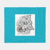 Blauwogige baby-tijger fleece deken (Voorkant (Horizontaal))