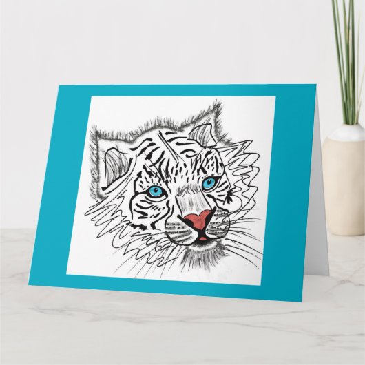 Blauwogige baby-tijger kaart (Voorkant)