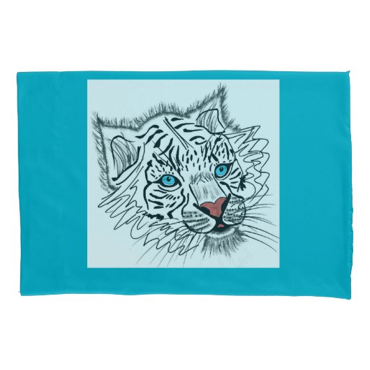 Blauwogige baby-tijger kussensloop (Voorkant)