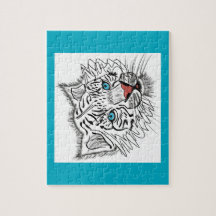 Blauwogige baby-tijger