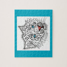 Blauwogige baby-tijger legpuzzel