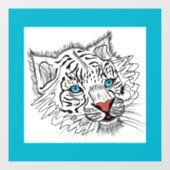Blauwogige baby-tijger raamsticker (Vel)