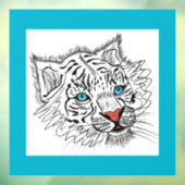 Blauwogige baby-tijger raamsticker (Vel 3)