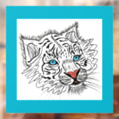 Blauwogige baby-tijger raamsticker (Vel 2)