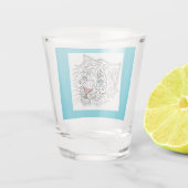 Blauwogige baby-tijger shot glas (Achterkant)
