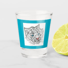 Blauwogige baby-tijger shot glas