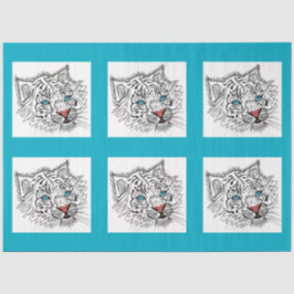 Blauwogige baby-tijger tissuepapier