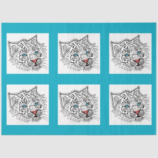 Blauwogige baby-tijger tissuepapier (Voorkant)