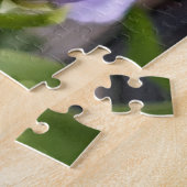 Blauwogige darner libel op bloem legpuzzel (Zijkant)