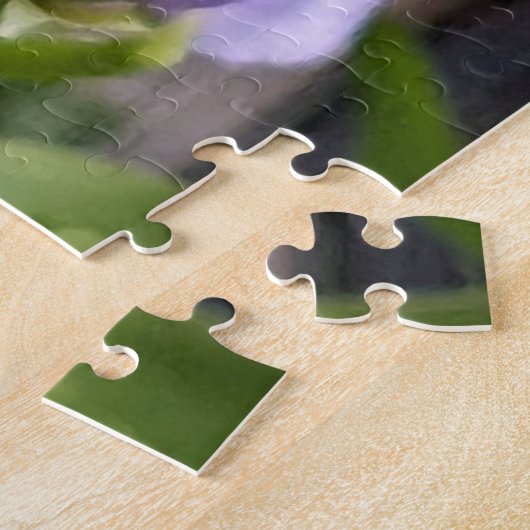 Blauwogige darner libel op bloem legpuzzel (Zijkant)