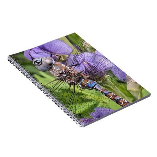 Blauwogige darner libel op bloem notitieboek (Rechterzijde)