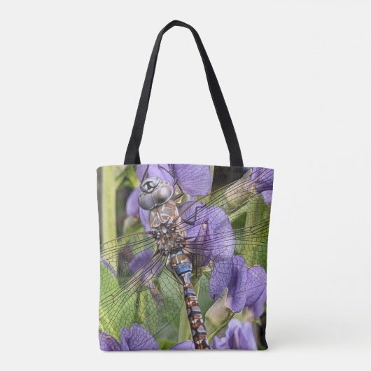 Blauwogige darner libel op bloem tote bag (Achterkant)