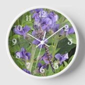 Blauwogige darner libel op paarse bloemen (Voorkant)