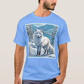 Blauwogige Fox Scene Design T-shirt (Voorkant)