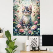 Blauwogige kitten poster (Thuiskantoor)