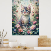 Blauwogige kitten poster (Keuken)
