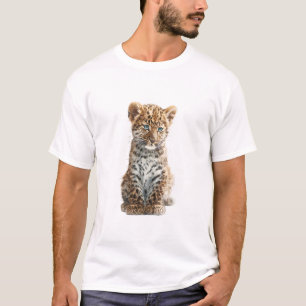 Blauwogige Luipaardwelp Digitale Illustratie T-shirt