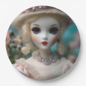 Blauwogige  pop, papieren bordje (Voorkant)