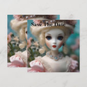 Blauwogige  pop, save the date (Voorkant / Achterkant)