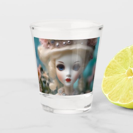 Blauwogige  pop, shot glas (Voorkant)