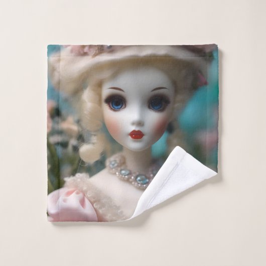 Blauwogige  pop, washandje (Wasdoekje)