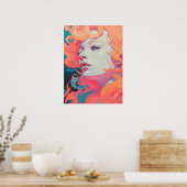 blauwogige rubber poster (Keuken)