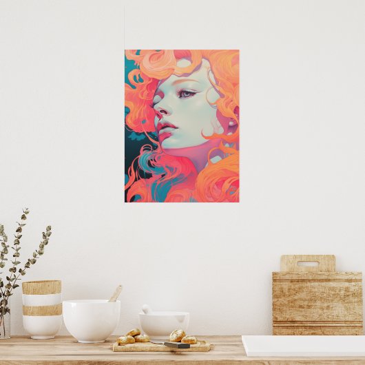 blauwogige rubber poster (Keuken)