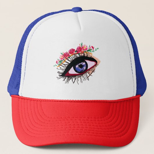 Blauwogige Trucker Hoed Pet (Voorkant)